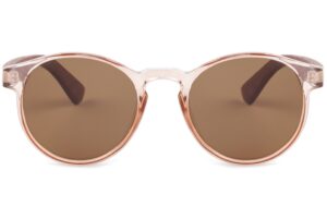 Front view of Rosco rose wooden sunglasses