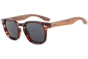 Wilga Fire tortoiseshell frame Sunglasses with wood arms