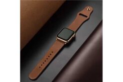 bohem leather band on Apple Watch on black surface