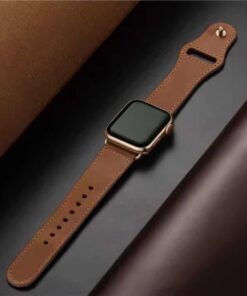 bohem leather band on Apple Watch on black surface