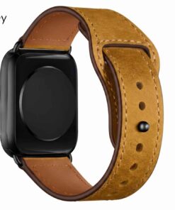 honey Bohem leather Apple Watch band on a rose gold Apple Watch