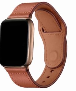 rusty walnut Bohem leather Apple Watch band on a rose gold Apple Watch
