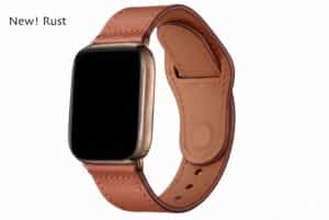 rusty walnut Bohem leather Apple Watch band on a rose gold Apple Watch