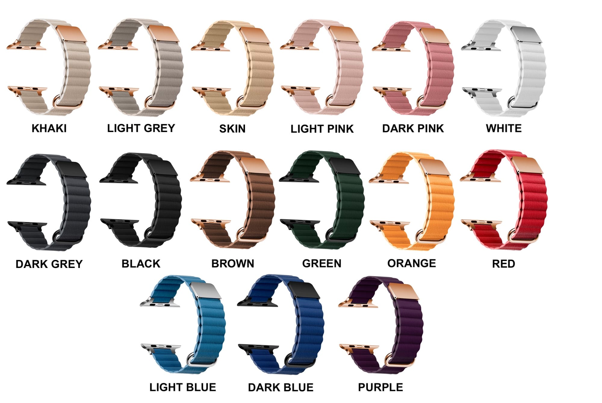 Ripple leather Apple Watch band colours