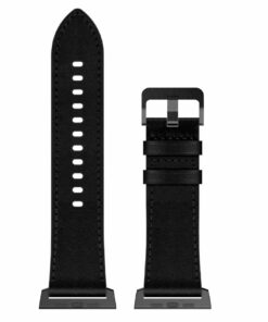 Black leather maverick Apple Watch band