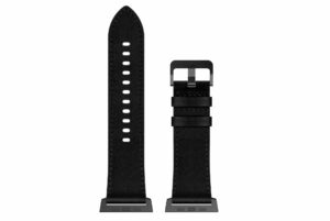 Black leather maverick Apple Watch band