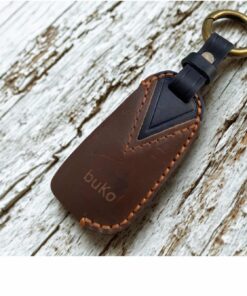 leather car key cover with keyring