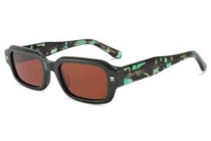 Valley green sunglasses by Buko with brown polarised lenses