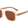Frank sun sunglasses with yellow frame and wooden temples