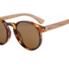 Rosco Fire sunglasses with tortoiseshell frame and wooden arms by BUKO