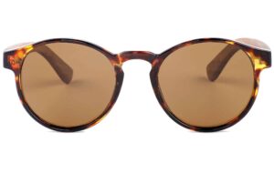 Front of Rosco Fire round tortoiseshell sunglasses by Buko