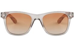 front of runaway haze wooden sunglasses with grey lenses