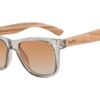 runaway haze sunglasses with wooden temples and grey lenses