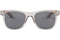 front of runaway fade wooden sunglasses with grey lenses