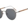 sahara silver sunglasses with titanium frame and wooden temples