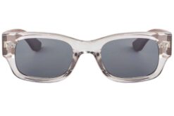 front of rectangular style clear woodstock fade sunglasses