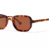 catalonia sunglasses with thin rectangular tortoiseshell frame