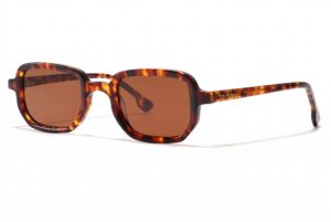 catalonia sunglasses with thin rectangular tortoiseshell frame