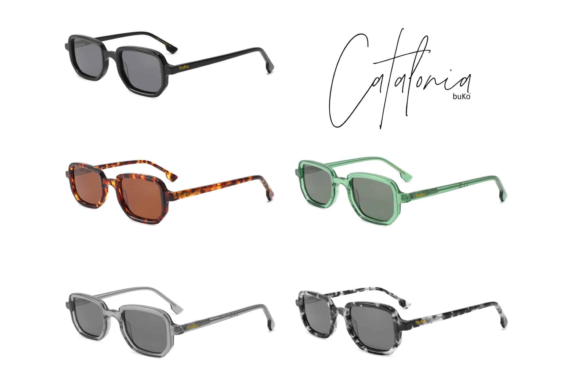 five colours of catalonia thin rectangle sunglasses by buko