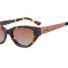 Havana cat eye wooden temple sunglasses