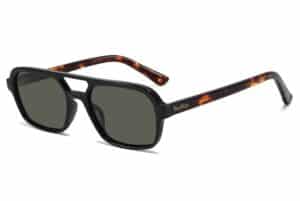 Brando thin rectangular double bridge sunglasses by Buko