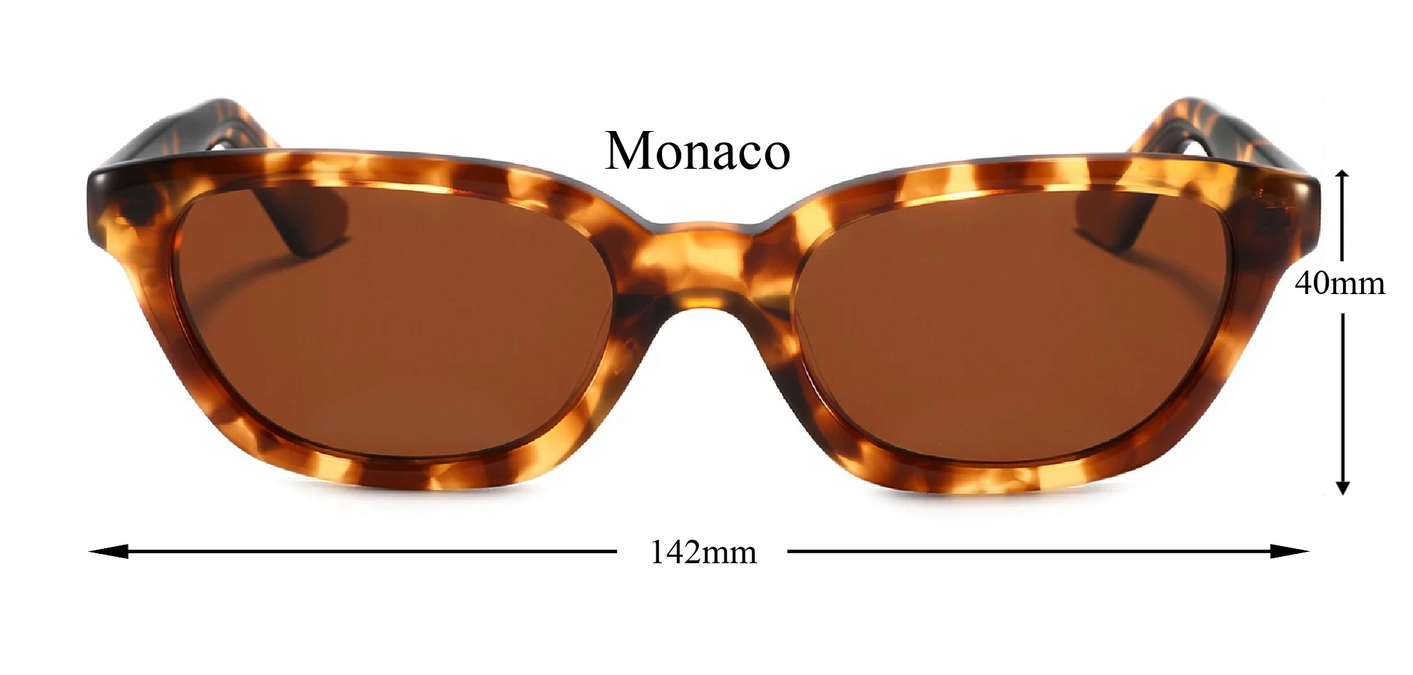 dimensions of monaco sunglasses