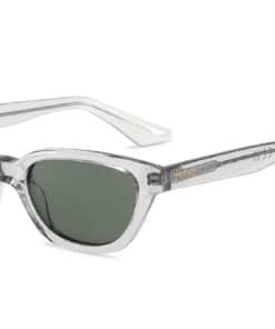 Monaco sunglasses by Buko in clear acetate frame with green polarised lenses