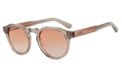 BuKo Ocean sunglasses with translucent brown acetate frame, polarised lenses and natural wood temples