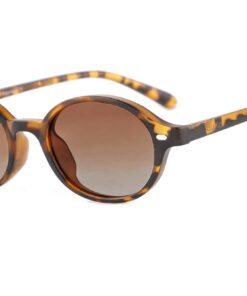 Tropez thin almond round tortoiseshell sunglasses with brown gradient polarised lenses by Buko