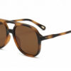 Buko Wategos sunglasses in tortoiseshell acetate frame with brown polarised lenses and arched double bridge