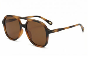 Buko Wategos sunglasses in tortoiseshell acetate frame with brown polarised lenses and arched double bridge