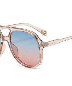 Buko Wategos transparent pink aviator sunglasses with blue to pink gradient lenses, retro acetate frame, arched double bridge, unisex Australia