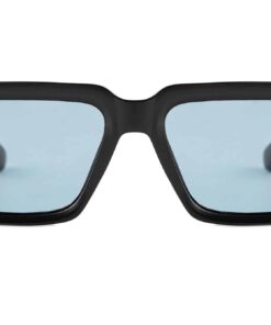 Cove sunglasses Blackwater colour with black recycled PET frame and blue polarised lenses by buKo front view