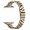 Vanta stainless steel Apple Watch band in starlight with slim chunky link design and brushed finish by Buko