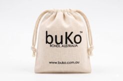 buko branded white linen pouch