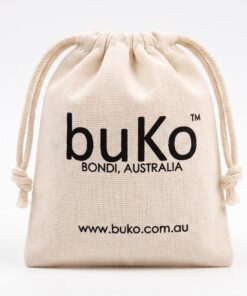buko branded white linen pouch