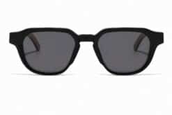 front view of manta black wooden sunglasses