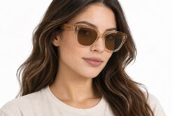 A female model wearing Porter sunglasses by Buko
